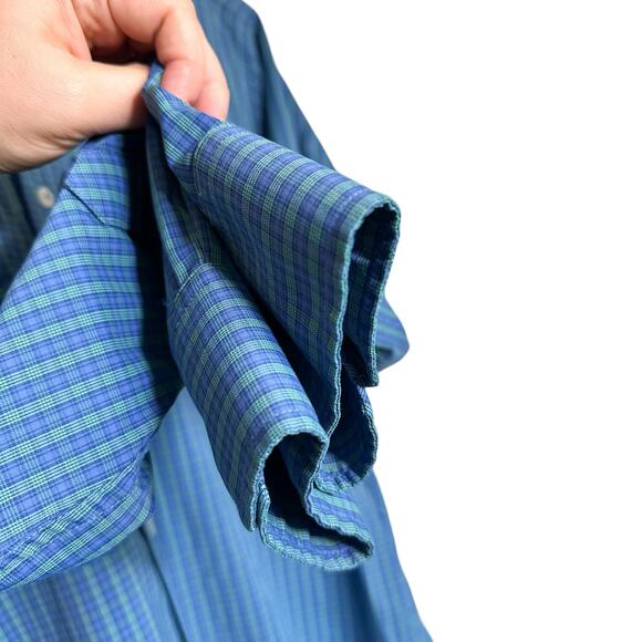 Southern Tide Intercoastal Plaid Long Sleeve Button Down Dress Shirt Blue Medium - Picture 6 of 14